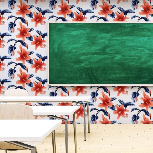 Salmon Symphony - Canadian-made peel and stick wallpaper for bathroom and kitchen walls
