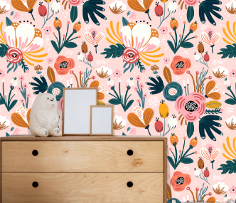 Fiori Astratti - Fiori Astratti brings vibrant botanical charm to any child's space with its cheerful blend of abstract