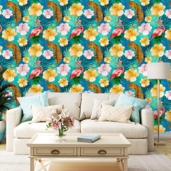 Flapping Cats - Canadian-made peel and stick wallpaper for bedroom and bathroom walls