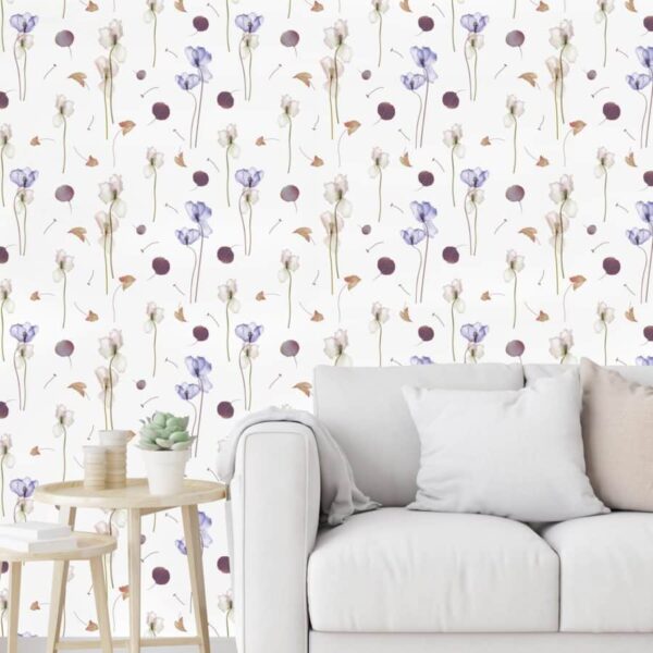 Flower Press - Canadian-made peel and stick wallpaper for bedroom and bathroom walls