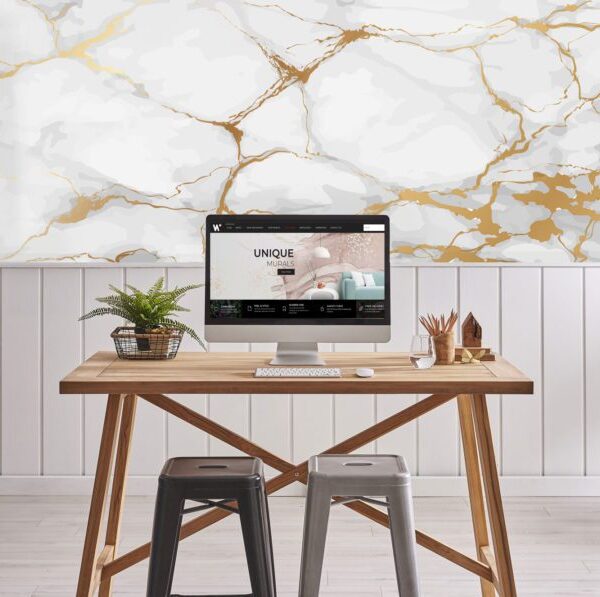 Gold marble wallpaper and wall murals for sale in South Africa. Wallpaper and wall mural online store with a huge range for sale.