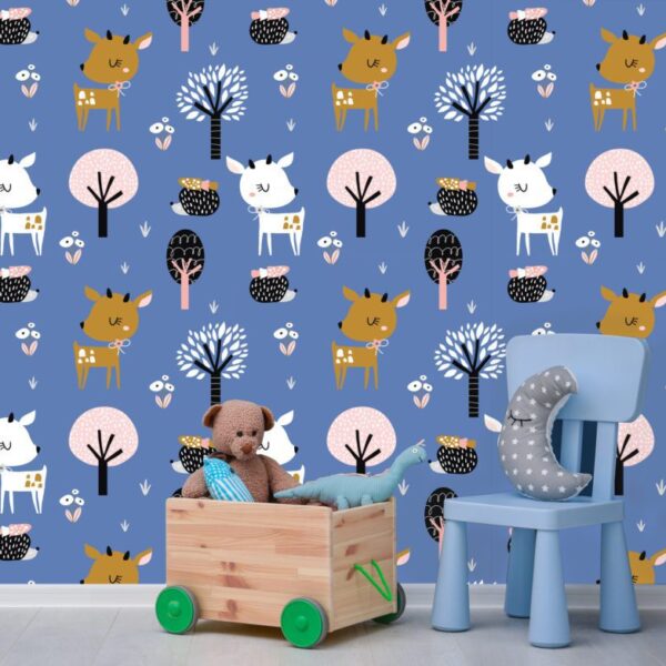 Hedgehog Friends - Canadian-made peel and stick wallpaper for nursery and bedroom walls