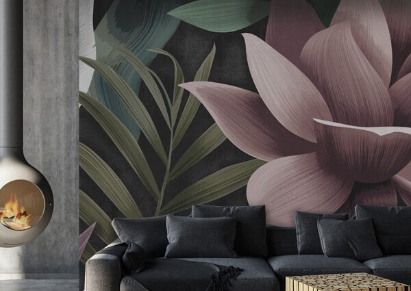 Artistic leaf and plant shapes of various pastel colours wallpaper and wall murals shop in South Africa. Wallpaper and wall mural online store with a huge range for sale.