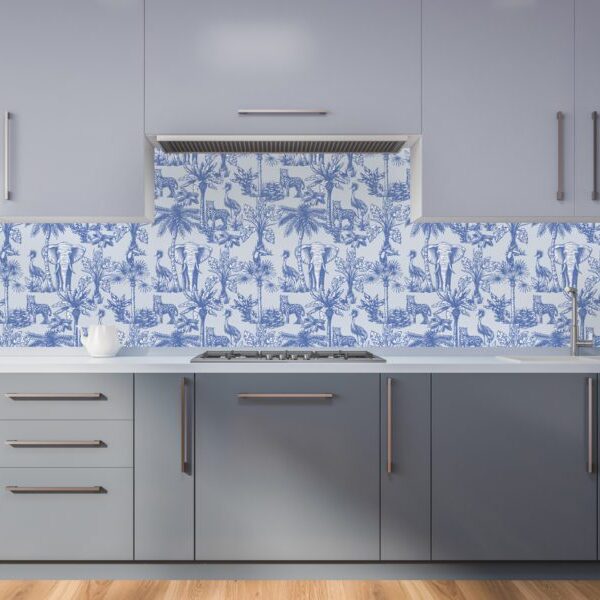 Natural Blue - Canadian-made peel and stick wallpaper for bedroom and living room walls