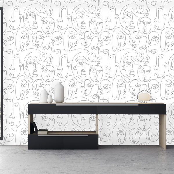 Physiognomy - Canadian-made peel and stick wallpaper for living room and office walls