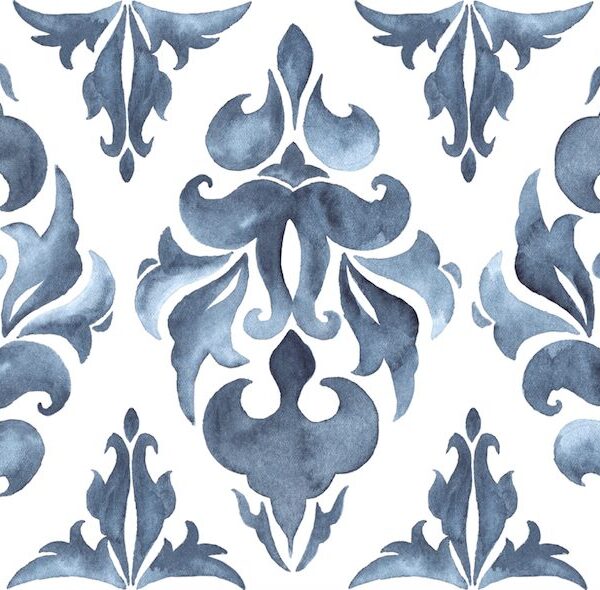 Watermark Major Wallpaper - This stunning Watermark Major Wallpaper features intricate watercolour damask motifs in rich
