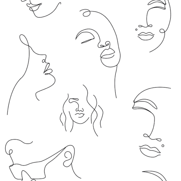 Faces in white wallpaper and wall murals shop in South Africa. Wallpaper and wall mural online store with a huge range for sale.