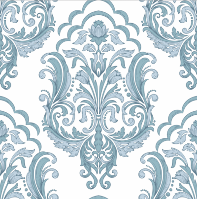 Blue and white damask pattern wallpaper and wall murals shop in South Africa. Wallpaper and wall mural online store with a huge range for sale.