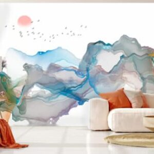 Mural Unity in Light - Mural Unity in Light captures the essence of fluid abstraction with watercolour-inspired brushstrokes