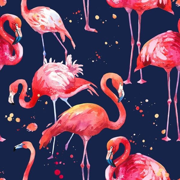 Neon Flamingo Wallpaper - This vibrant flamingo wallpaper brings tropical elegance to any space with its watercolor-style