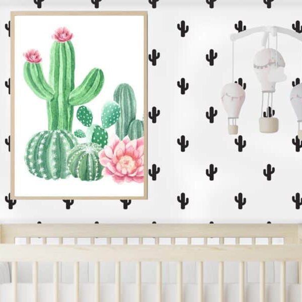 Cactus Joe - Canadian-made peel and stick wallpaper for nursery and bedroom walls