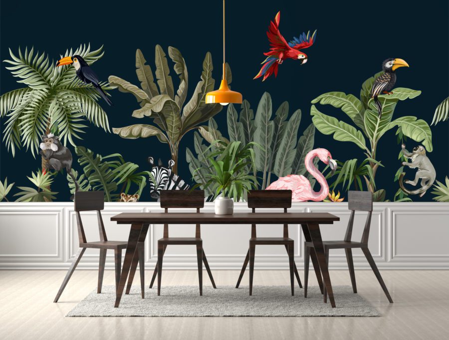 Jungle dark wallpaper and wall murals for sale in South Africa. Wallpaper and wall mural online store with a huge range for sale.