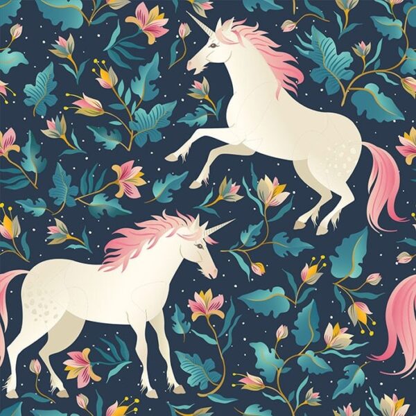 Unicorn Inspired Garden Wallpaper - Enchanting unicorns with flowing pink manes prance through a whimsical garden of