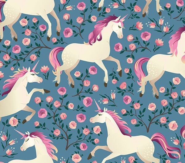 Unicorn Rose Wallpaper - This enchanting wallpaper brings magic to any child's space with whimsical cream-colored unicorns