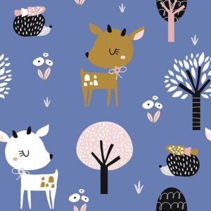 Hedgehog Friends Wallpaper - This charming wallpaper features adorable woodland creatures and botanical elements in soft,
