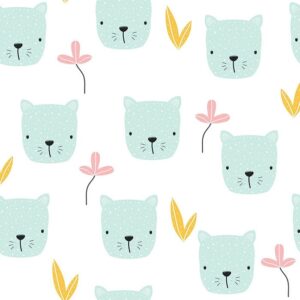 Turquoise Teddy Tea Wallpaper