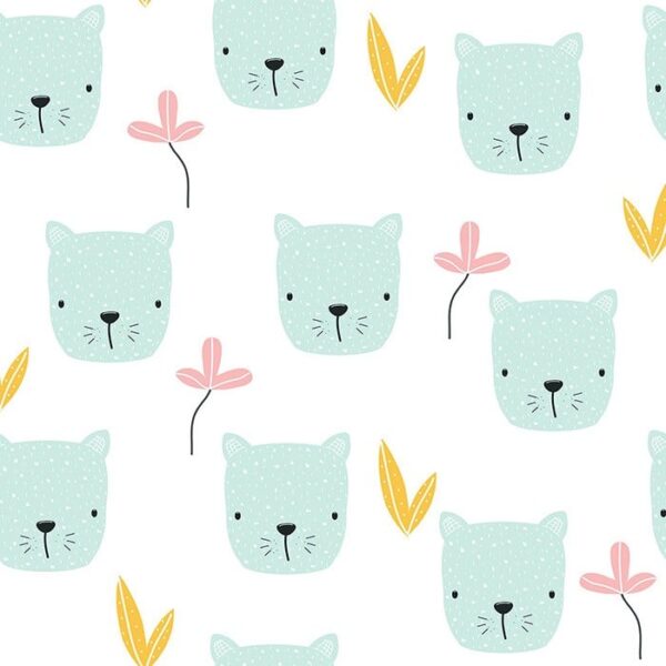 Turquoise Teddy Tea Wallpaper