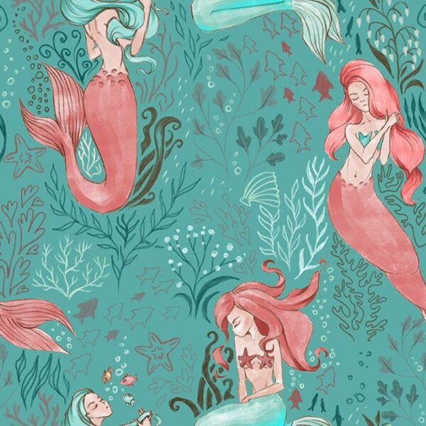 Airy Mermaids Wallpaper - Dive into an enchanting underwater world with this whimsical mermaid wallpaper featuring graceful