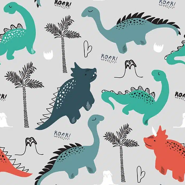 Dinosaur Wallpaper | Dino Collection in Grey – Sian Zeng