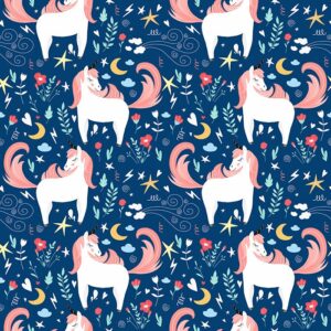Sassy Unicorn Wallpaper - This enchanting wallpaper features adorable white unicorns with flowing coral pink manes prancing
