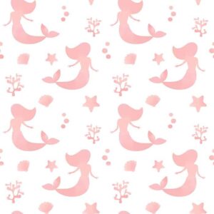 Magenta Maidens Wallpaper - Dive into an underwater wonderland with this charming mermaid-themed wallpaper featuring playful