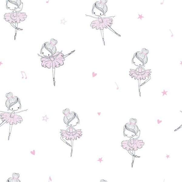 Balinda Ballerina Wallpaper - Balinda Ballerina Wallpaper features charming hand-drawn ballerinas in delicate pink tutus