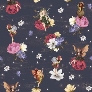 Fairies and Flowers Wallpaper - This enchanting wallpaper brings a whimsical garden to life with delicate fairies dancing