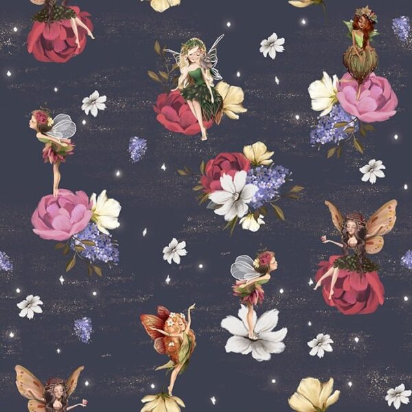 Fairies and Flowers Wallpaper - This enchanting wallpaper brings a whimsical garden to life with delicate fairies dancing