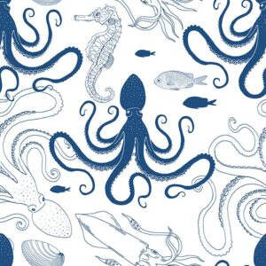 Deep Blue Sea Wallpaper - This delightful Deep Blue Sea wallpaper brings an underwater adventure into any child's space with