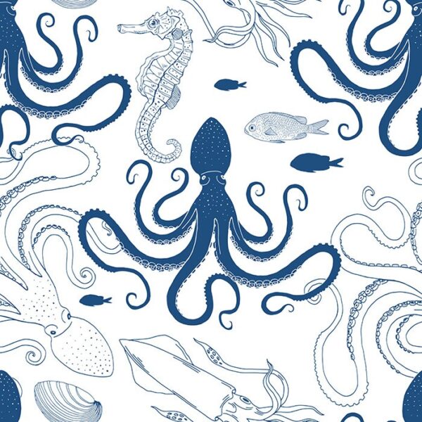 Deep Blue Sea Wallpaper - This delightful Deep Blue Sea wallpaper brings an underwater adventure into any child's space with