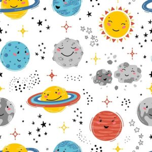 Gleeful Galaxy Wallpaper - This charming Gleeful Galaxy Wallpaper brings the wonders of space to life with adorable smiling