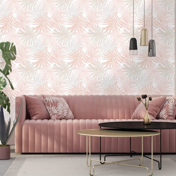 Luxurious tropical leaf - This luxurious tropical leaf wallpaper brings serene botanical elegance to any space with its