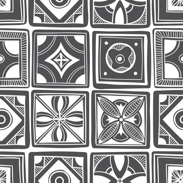 Kenya Tile Wallpaper - Kenya Tile Wallpaper brings a striking Art Deco aesthetic with its sophisticated black and white