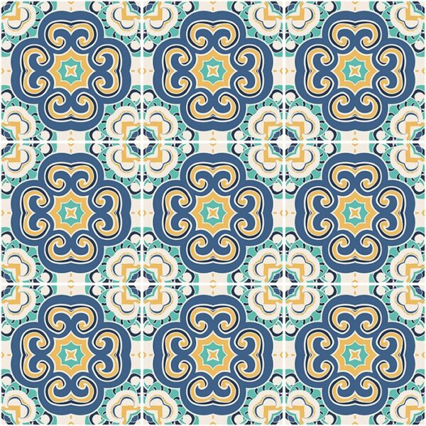 Cortes Tile Wallpaper - Cortes Tile Wallpaper features a stunning Mediterranean-inspired geometric tile pattern with