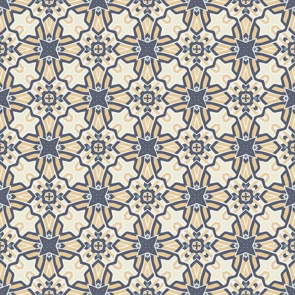 Freud Tile Wallpaper - This stunning Freud Tile Wallpaper features intricate geometric patterns with ornate star and cross