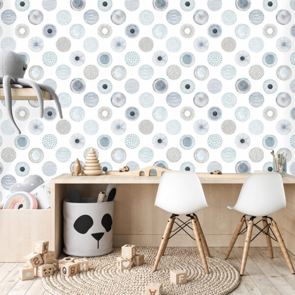 Watermark Spiral - Canadian-made peel and stick wallpaper for living room and bedroom walls