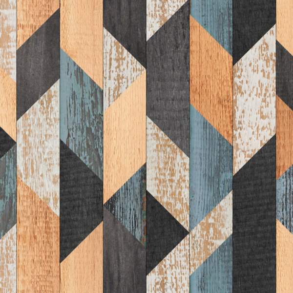 Patch Perfect Wallpaper - This striking geometric wallpaper features a dynamic chevron and arrow pattern rendered in