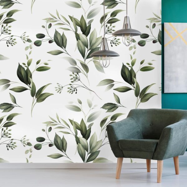 Mural Evergreen Fade - Mural Evergreen Fade brings the tranquility of nature into your home with delicately rendered leaves
