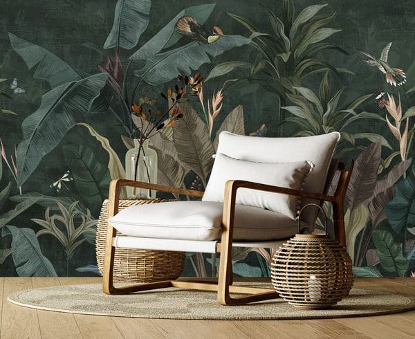 Mural Evergreen Garden - Immerse yourself in a lush forest sanctuary with this stunning Evergreen Garden mural, featuring