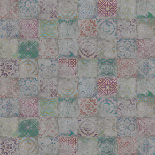 Vintage Solaa Tile Wallpaper - This enchanting vintage tile wallpaper combines traditional geometric patterns with a