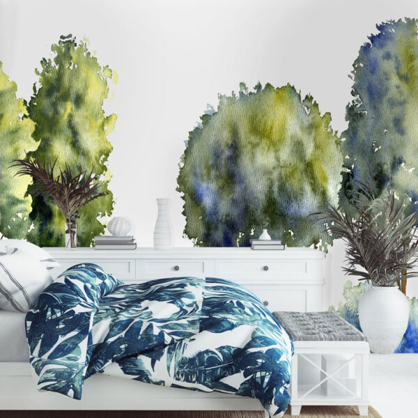 Mural Atkinson Forest - Atkinson Forest brings serene natural beauty to your walls with its watercolor-style canopy of lush