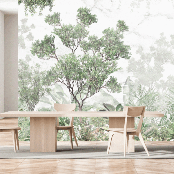 Mural Cabot Forest - Cabot Forest brings the serene beauty of nature into your home with a stunning mural featuring towering