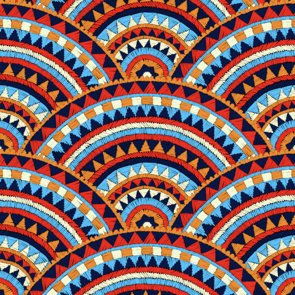 Seigaiha Blaze Wallpaper - Seigaiha Blaze Wallpaper features a vibrant geometric pattern inspired by traditional African and