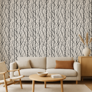 Minimalist Branches Wallpaper - This minimalist branches wallpaper brings serene forest-inspired elegance to any space with