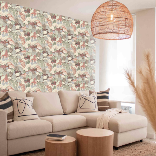 Karoo Hand drawn Wallpaper - Karoo Hand drawn Wallpaper brings an artistic desert landscape indoors with its meticulously
