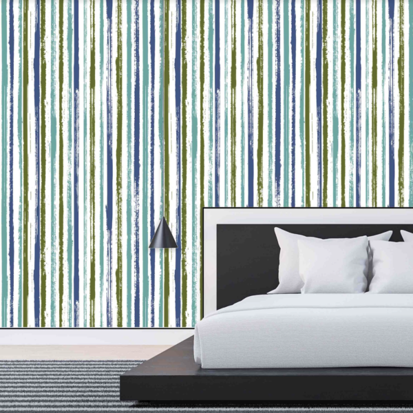 Boho Ocean Stripes Wallpaper - Bring the tranquil essence of nature indoors with this stunning Boho Ocean Stripes wallpaper,