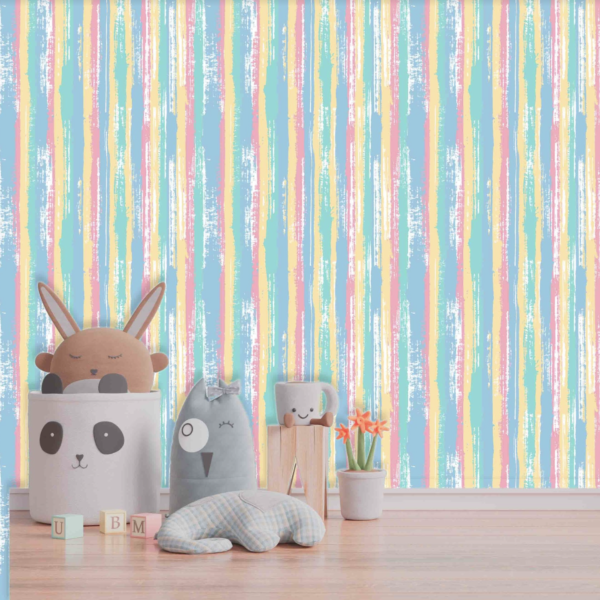 Faraway Paint Stripes Wallpaper - This vibrant paint stripe wallpaper bursts with pastel energy, featuring vertical strokes