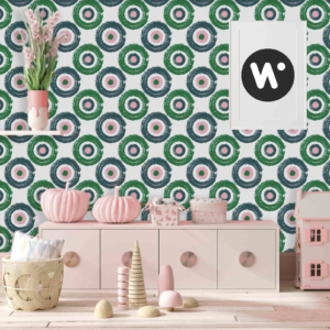 Waterlily Gouache Circles Wallpaper - This enchanting Waterlily Gouache Circles wallpaper features organic concentric