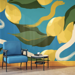 Mural Lemon Tree - This stunning Mural Lemon Tree brings vibrant botanical beauty to any space with its flowing yellow
