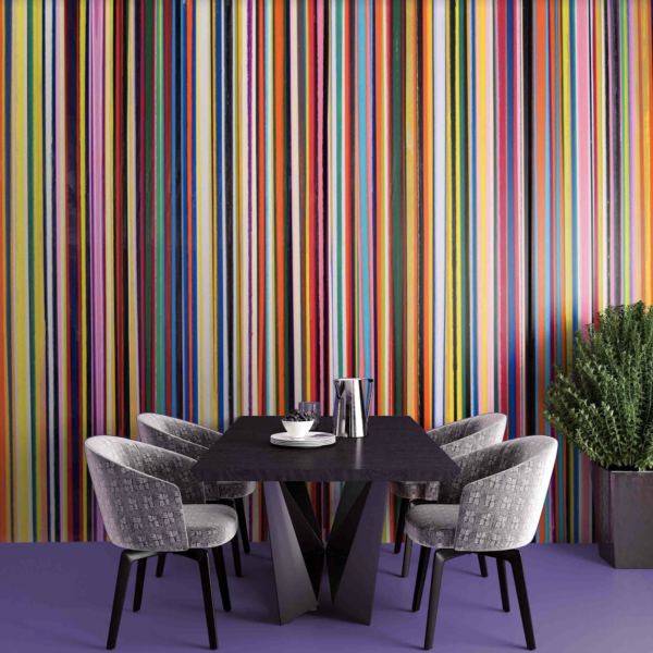 Mural Modern Thin Stripes - This vibrant modern stripe mural makes an audacious design statement with its bold spectrum of